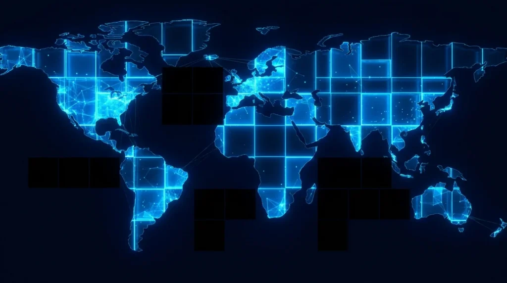Content gap intelligence map — illuminated and dark zones of topical coverage