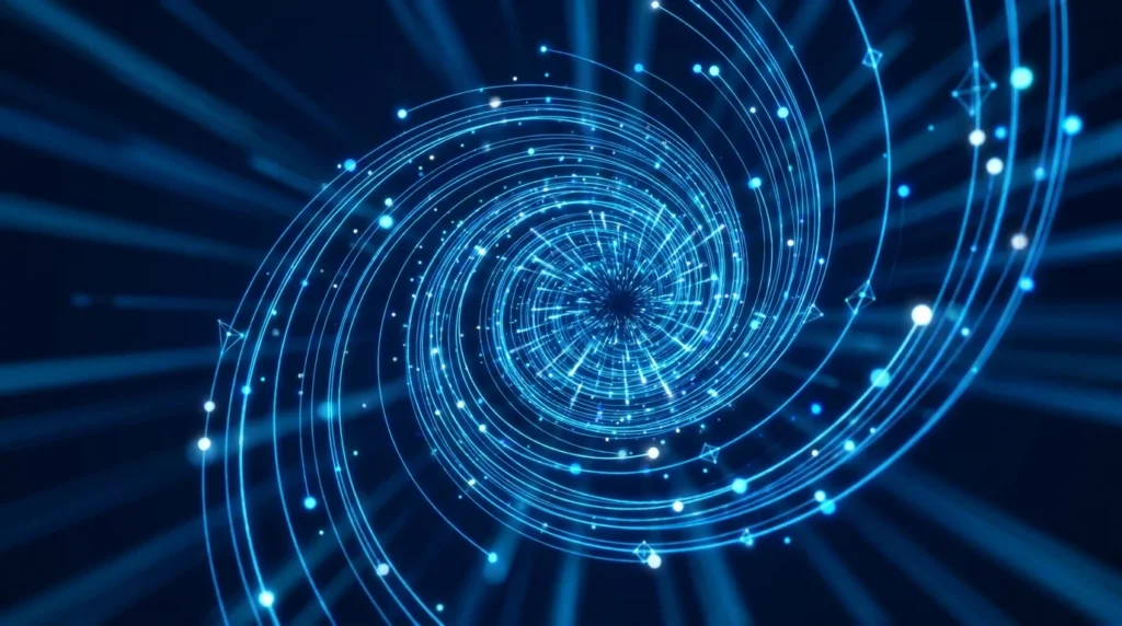 First-party data flywheel — intelligence feedback loop spiral visualization