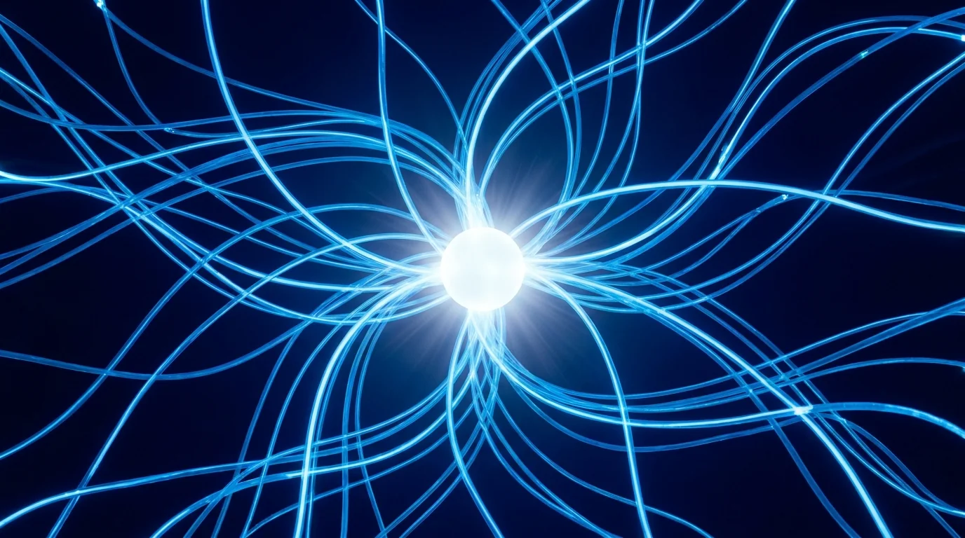 Marketing ROI attribution — converging signal paths to outcome visualization