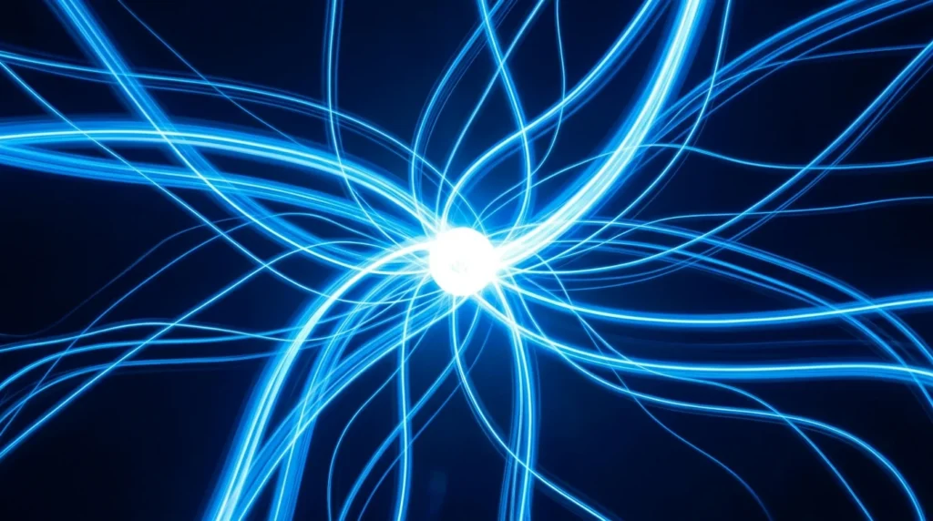 Marketing ROI attribution — converging signal paths to outcome visualization