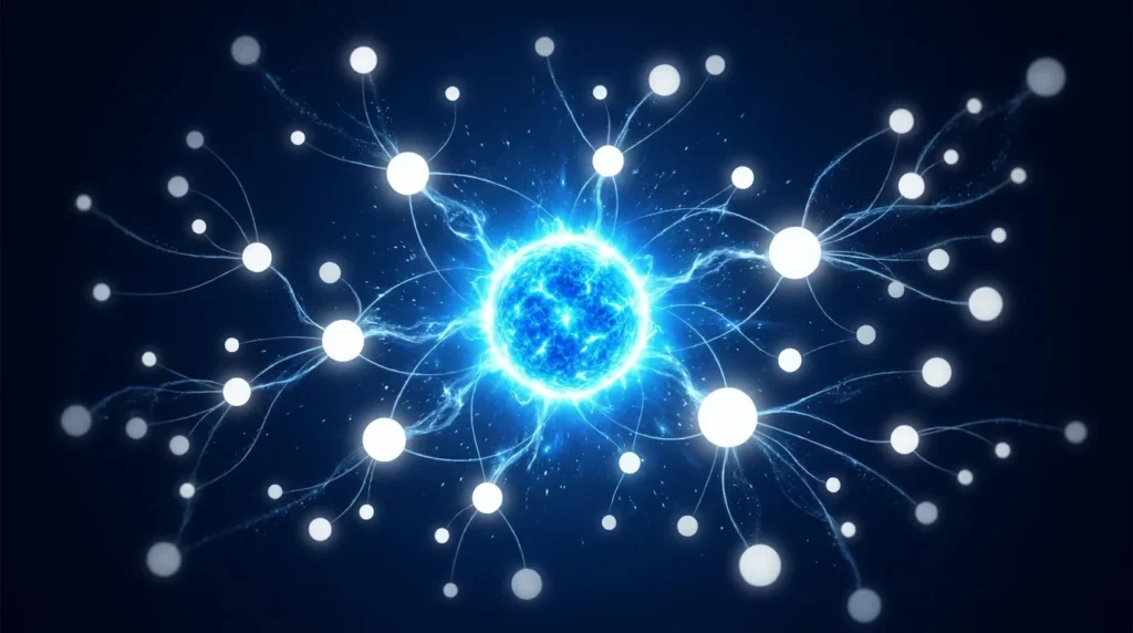 Topic authority content strategy — hub and spoke expertise topology visualization