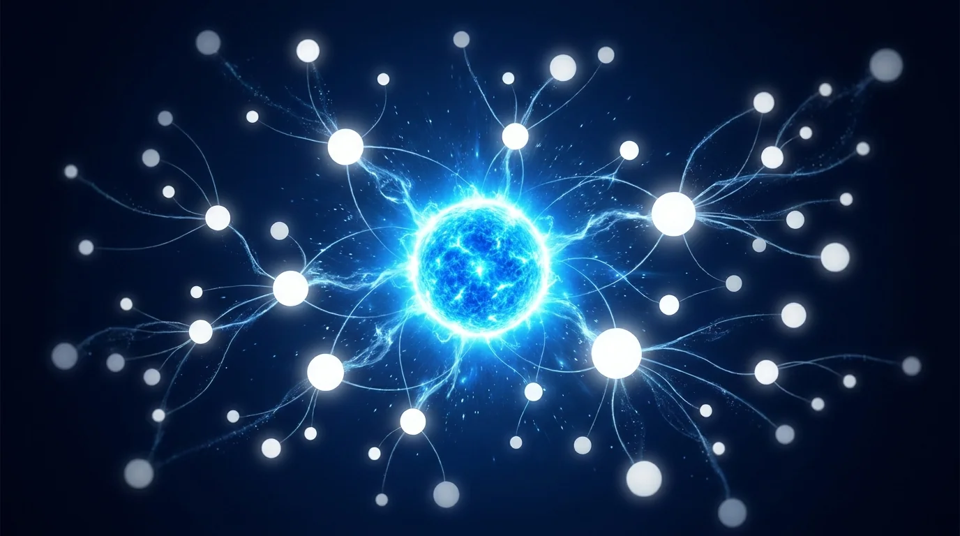 Topic authority content strategy — hub and spoke expertise topology visualization